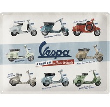 Blechschild Vespa Model Chart 30x40 cm