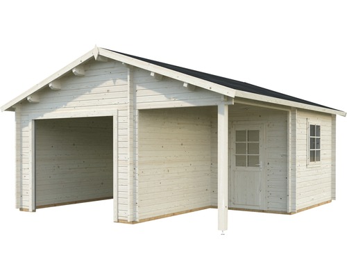 Holzgarage mit Abstellraum und Vordach