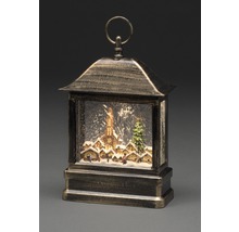 Lanterne décorative avec scène de village d''hiver et éclairage LED