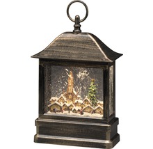 Lanterne décorative avec motif de village d''hiver et éclairage LED