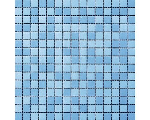 Mosaïque en verre MIRAVA mélange bleu clair-bleu lxLxe 30.5x32.5x0.4 cm