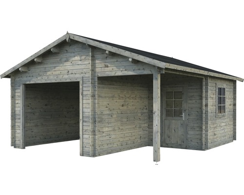 Garage simple Palmako Roger 21.9+5.2 m² sans portail 510x550 cm gris