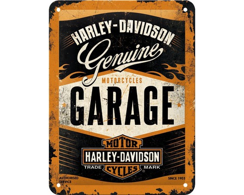 Plaque en tôle Harley-Davidson Garage 15x20 cm