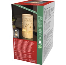 Emballage d''une décoration LED à piles avec fonction de minuterie et inscription Merry Christmas