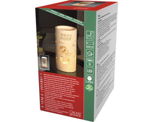 Emballage d''une décoration LED à piles avec fonction de minuterie et l''inscription Merry Christmas