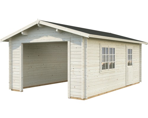 Garage en bois avec fenêtre et porte