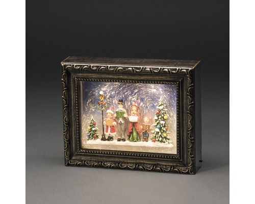 Cadre photo décoratif avec scène de Noël et éclairage