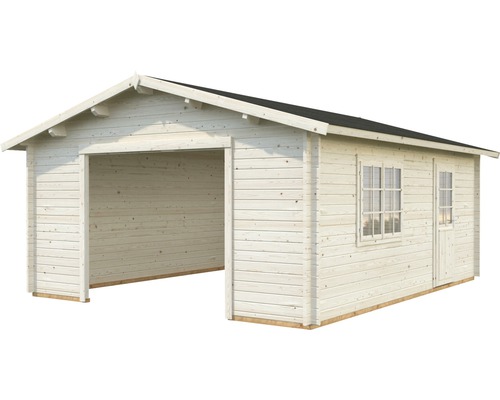 Garage en bois avec fenêtre et porte