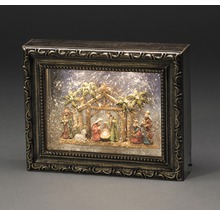 Weihnachtskrippe mit Rahmen und Beleuchtung als Dekoration