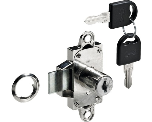 Serrure à visser cylindrique à fermeture à combinaison multiple en acier nickelé Serrure de meuble avec deux clés et gâche