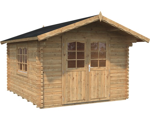 Abri de jardin en bois avec fenêtre et double porte