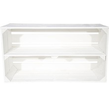 Weisse Holzkiste mit Zwischenboden zur Aufbewahrung und Organisation