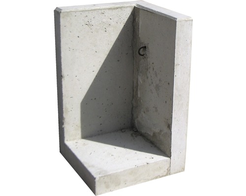 L-Stein Eck Winkelstein grau 50 x 10 x 50 cm Fusstiefe = 50 cm