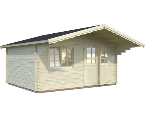 Abri de jardin en bois avec fenêtre et porte