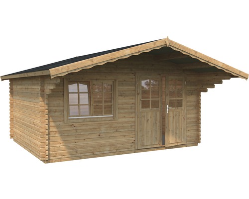 Maison de jardin en bois avec fenêtre et porte double