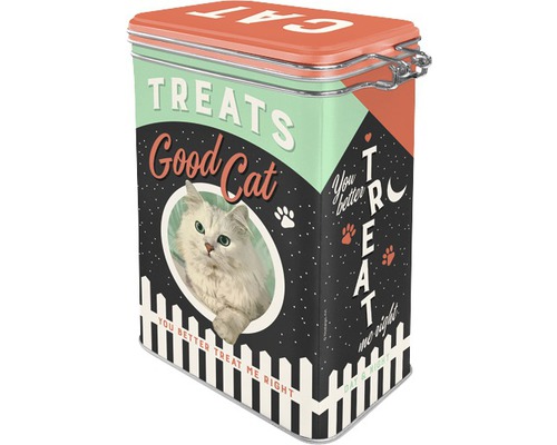 Boîte à friandises pour chat en métal pour aliments pour animaux