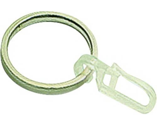 Paquet de 6 anneaux avec crochets aspect acier inoxydable d'un Ø de 16 à 19 mm