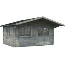 Abri de jardin Palmako Helena 15,1 m² y compris plancher et auvent 514 x 524 cm imprégné par immersion gris