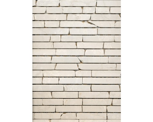 Mosaïque en pierre naturelle MOS BRICK 13R 30,5x32,5 cm beige Carreau de mosaïque en pierre naturelle de forme allongée