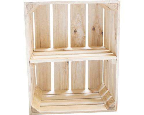 Holzkiste mit Zwischenboden zur Aufbewahrung und Dekoration