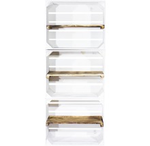 Drei weisse Holzkisten mit Regalböden