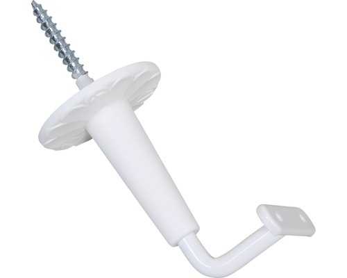 Support de main courante en fer avec rosette en plastique blanc (pack de 2)