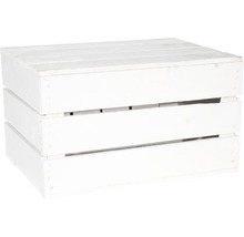 Weisse Holzkiste mit drei Ebenen zur Aufbewahrung