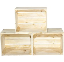 Drei Holzkisten gestapelt