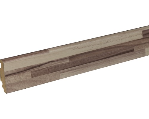 SKANDOR Sockelleiste Listone Bianco FU60L 19x58x2400 mm Sockelleiste mit Holzdekor