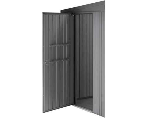 Porte supplémentaire biohort HighLine/Avantgarde/Panorama, gris foncé métallique Abri de jardin métallique ouvert avec porte