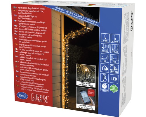 Guirlande lumineuse LED Konst Smide avec contrôle d''application pour iOS et Android, 400 LED