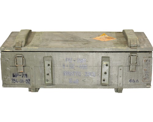 Holzkiste grün 80x38x17 cm Holzkiste mit Verschluss und Aufdruck