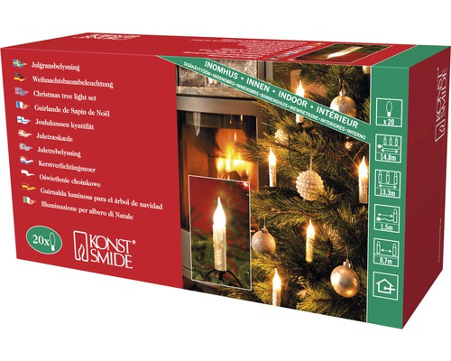 Emballage d''une guirlande lumineuse pour sapin de Noël avec 20 bougies pour l''intérieur