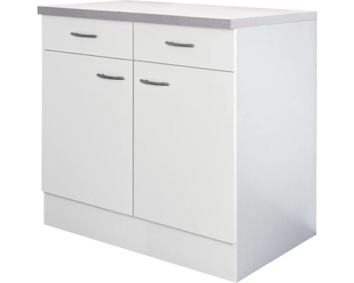 Meuble bas avec tiroir et porte pivotante Flex Well Wito lxhxp 80x85x60 cm couleur de façade blanc - couleur du corps blanc