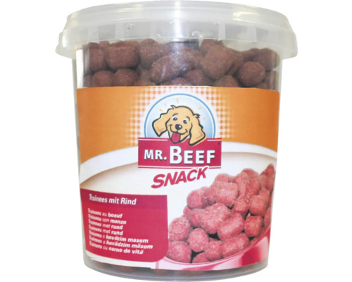 Nourriture pour chiens MR. BEEF Trainees 500 g friandises à mâcher Mr Beef Snack friandises pour chiens en seau