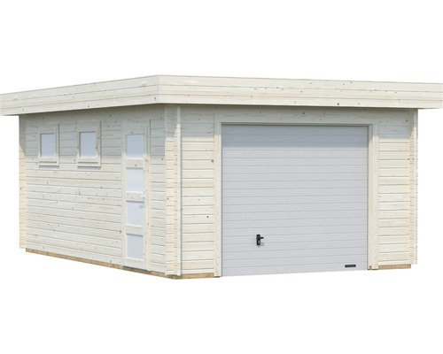 Garage en bois avec porte latérale et porte de garage