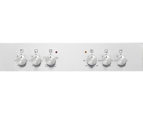 Panneau de commande d''un four avec des boutons rotatifs pour le réglage de la température et la sélection des fonctions
