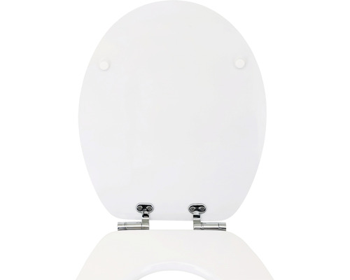 Abattant de WC en plastique avec charnières métalliques