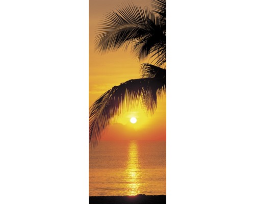 Fototapete Palmy Beach Sunrise 92x220 cm