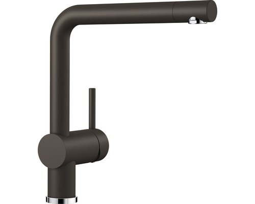 Robinetterie de cuisine haute pression Blanco LINUS aspect Silgranit café 516707 Robinet de cuisine avec bec haut