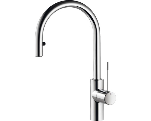 Spültischarmatur aus Metall mit hohem Auslauf