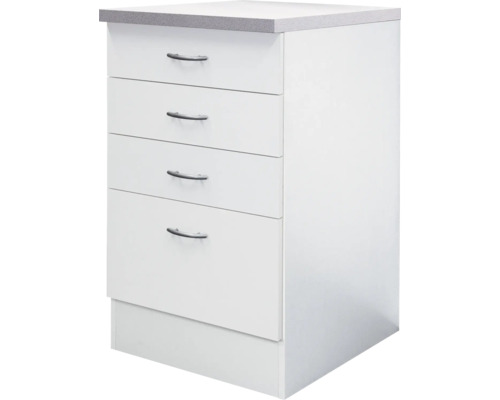 Schubladenunterschrank Flex Well Wito BxHxT 50x85x60 cm Frontfarbe weiss - Korpusfarbe weiss