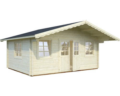 Abri de jardin en bois avec double porte et fenêtres