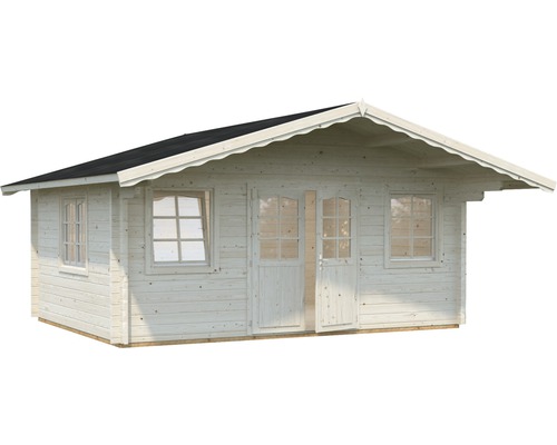 Abri de jardin en bois avec fenêtres et double porte