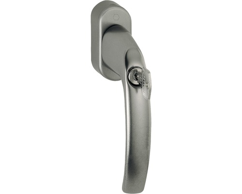 ARON Fenstergriff abschliessbar stahlfarben passend zu Renova/Renova+/Linea Fenstergriff abschließbar