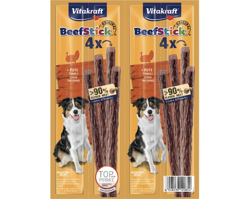 En-cas pour chiens Vitakraft Beef-Stick® Dinde, lot de 4