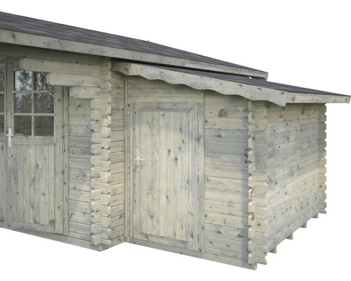 Holzgartenhaus mit Tür und Fenster