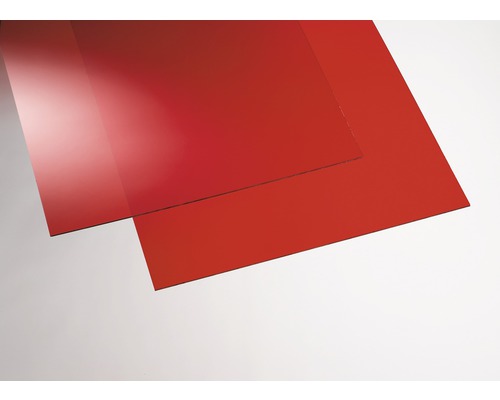 Plaque acrylique couleur 3x500x500 mm lisse rouge Deux plaques de verre à bricoler rouges