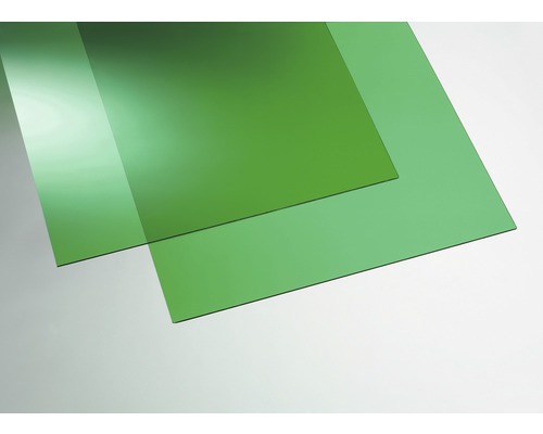 Plaque acrylique couleur 3x500x500 mm lisse verte