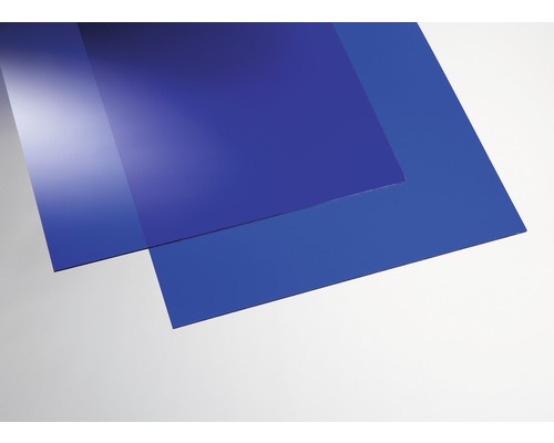 Plaque acrylique couleur 3x500x1000 mm lisse bleue Deux plaques en plastique bleues